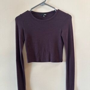 Wilfred Free Dark Purple Long Sleeve Crop Top